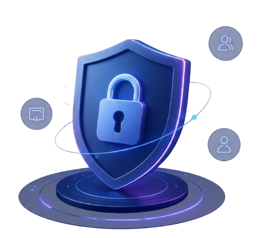 Shield illustration representing cybersecurity